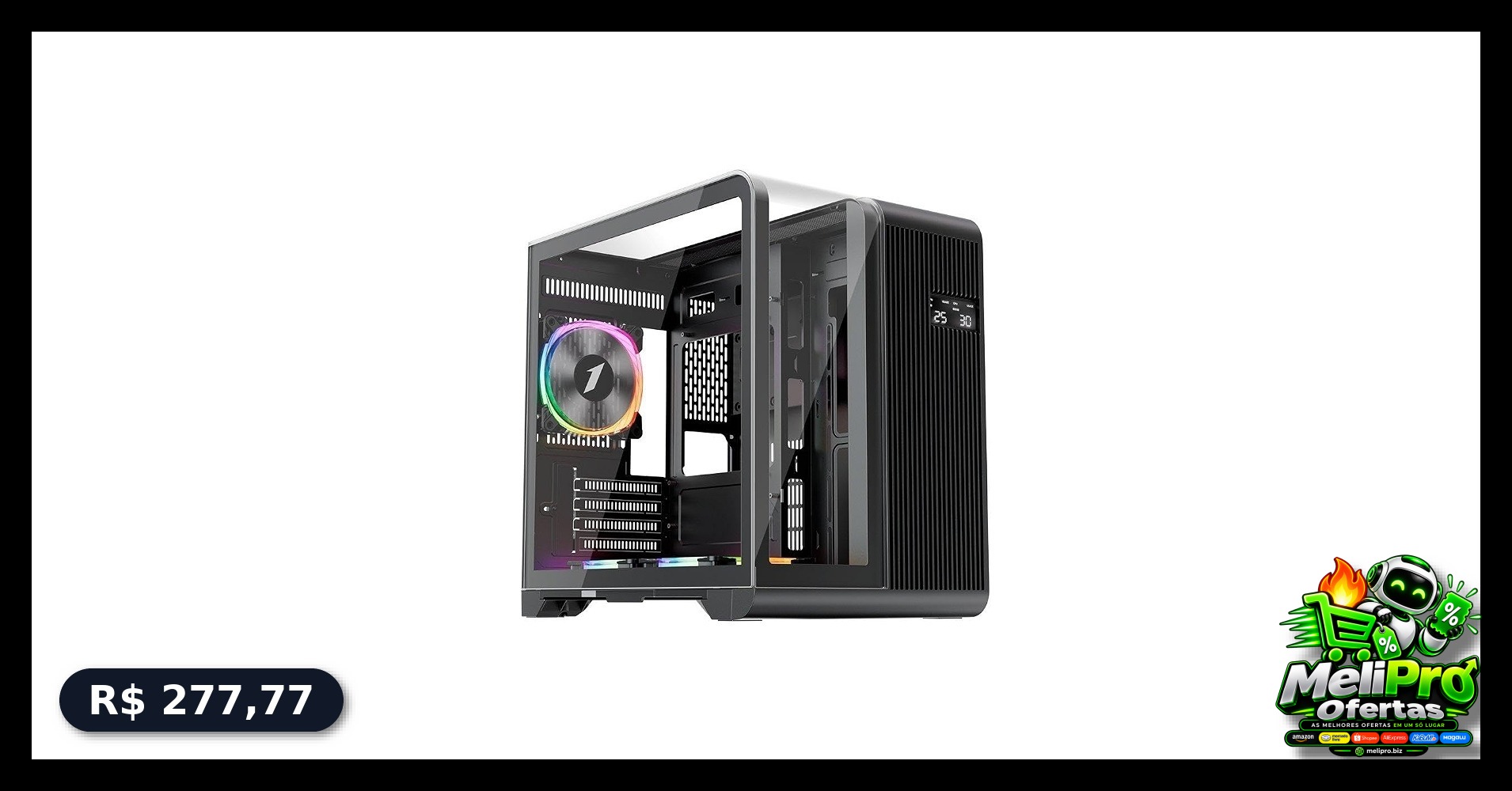 1STPLAYER Gabinete Gamer Rt5, Mid Tower, Atx, Lateral em Vidro Temperado,...