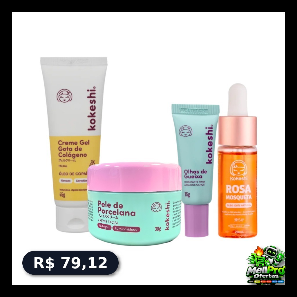Kit Renovadores Gota de Colágeno e Rosa Mosqueta Kokeshi.