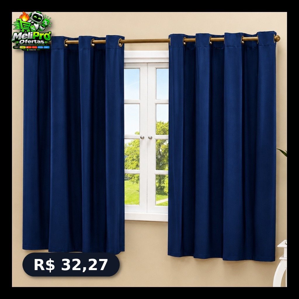 Cortina Blackout Corta Luz Blackout 2,20m X 1,30m Decoração Sala e Quarto Blecaute Várias Cores.