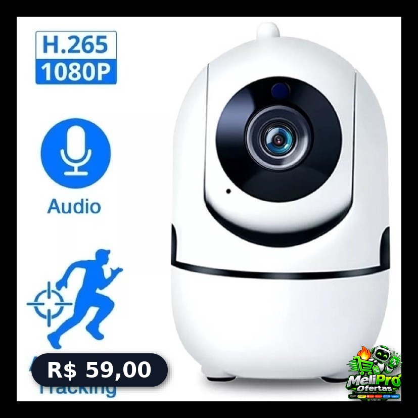 Câmera de Segurança WiFi 360° Full HD 1080p