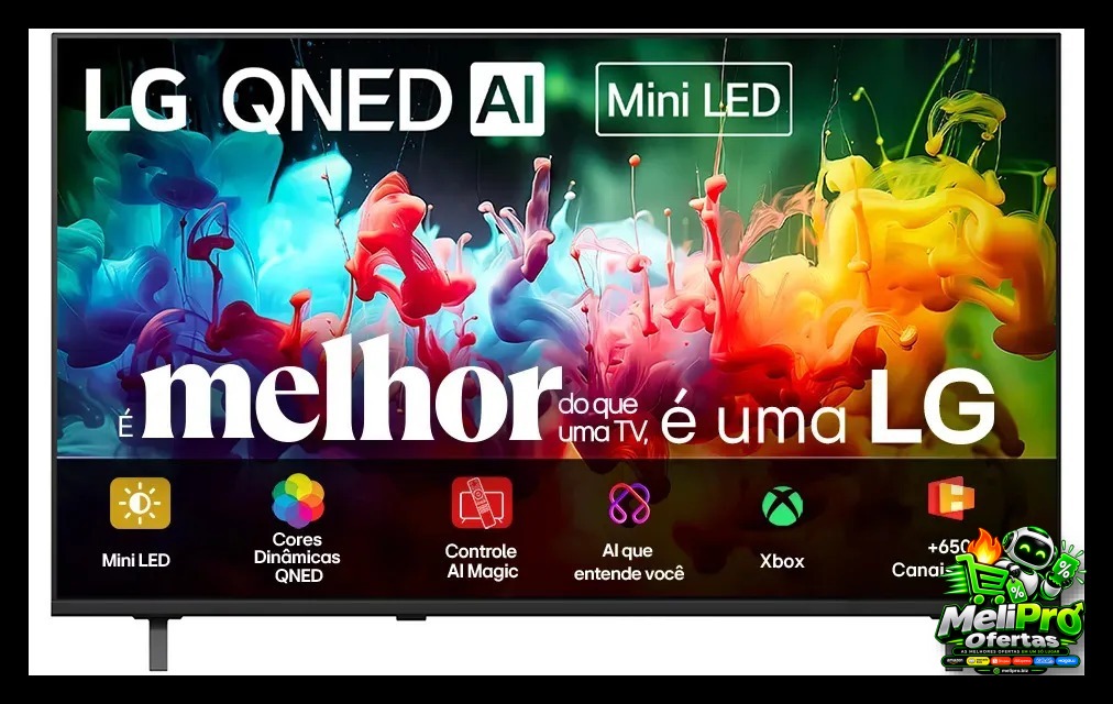 Smart TV 4K 75" LG QNED Mini LED AI QNED70 2026 Processador α7 Ger9 HDR10 Xbox Bluetooth Wi-Fi AI Search Google Gemini w