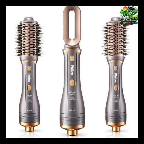 Escova Secadora Alisadora Philco 3 Em 1 1300w Original Anti-frizz 230°c Efeito de Salao