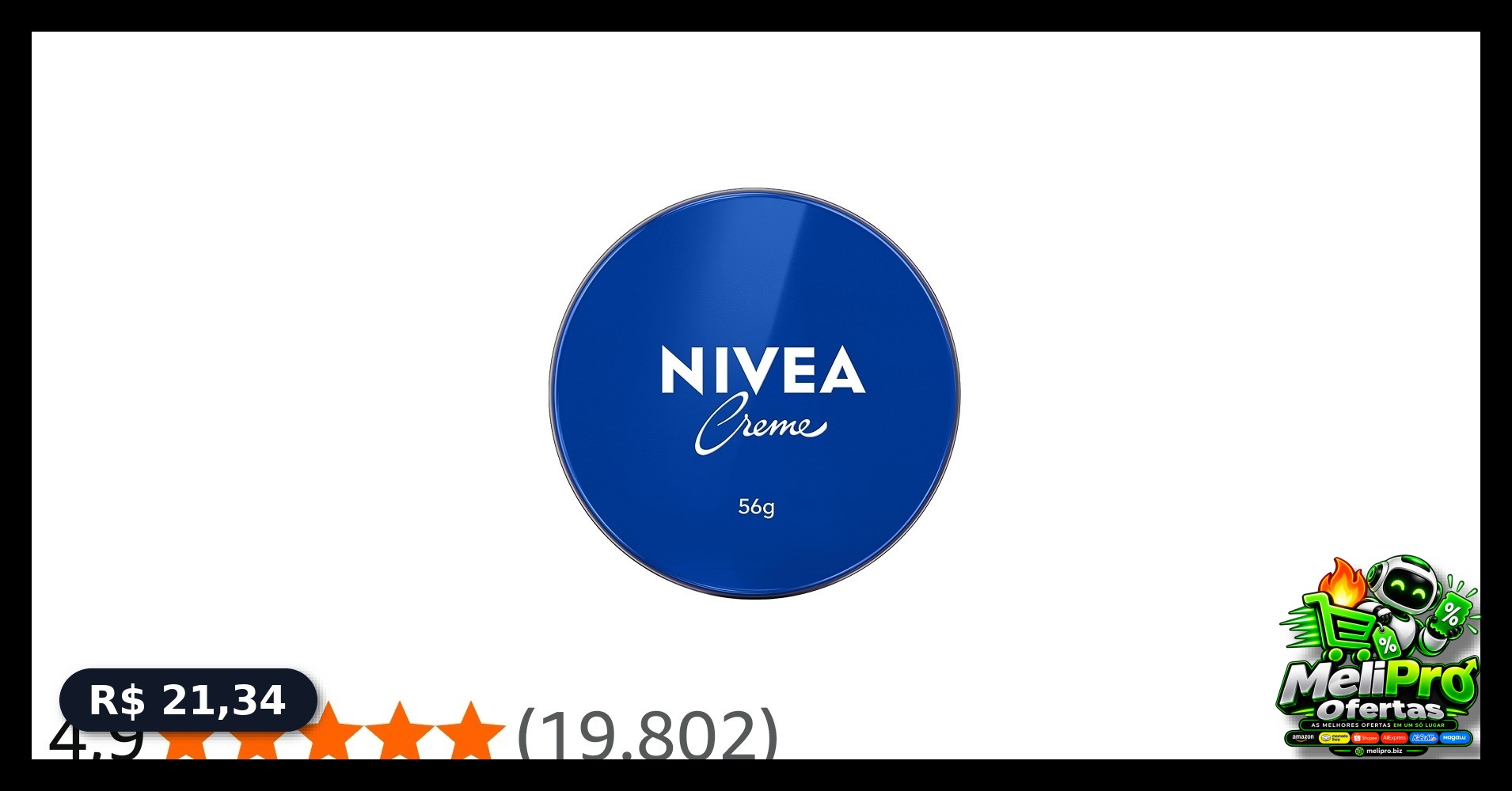 NIVEA Creme Hidratante Lata 56g, Hidratação Profunda 24h, Corporal, Uso...
