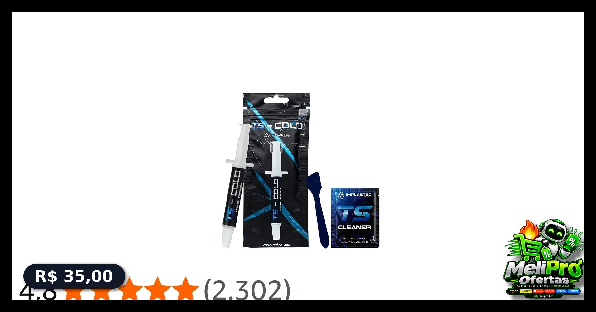 PASTA TÉRMICA TS - COLD 10,5 W/MK SERINGA 4G - IMPLASTEC