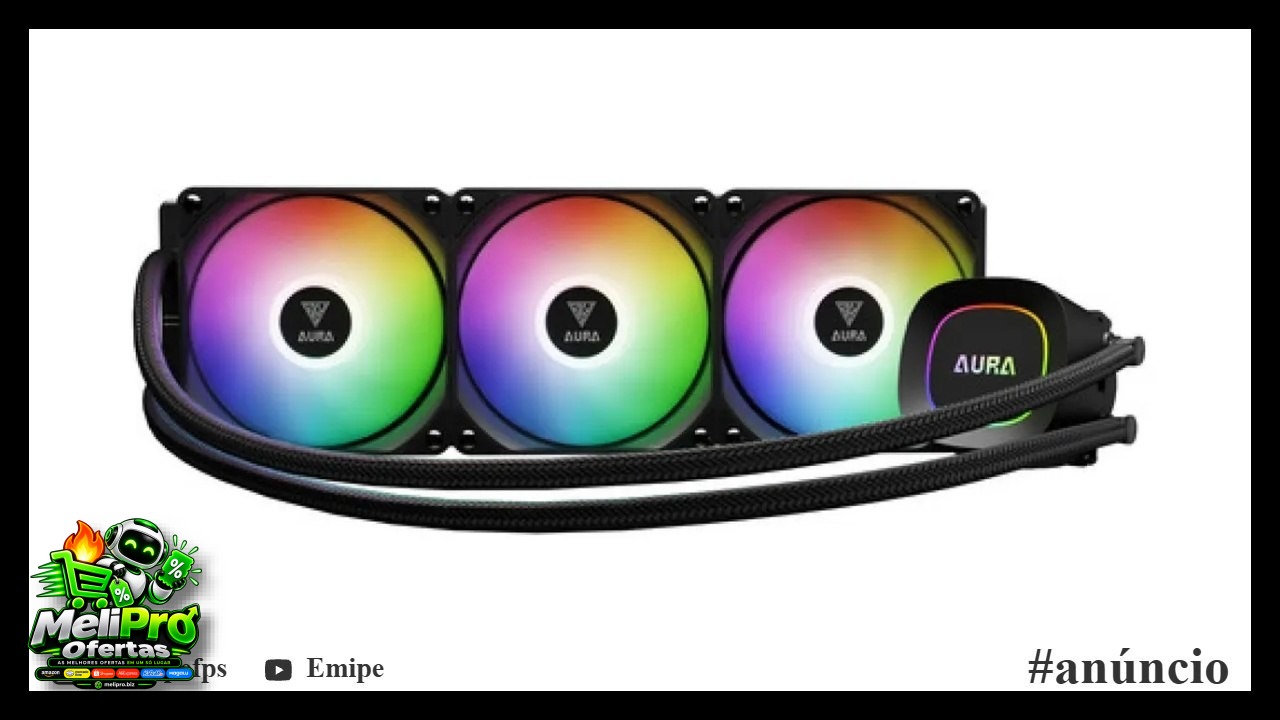 Water Cooler Gamdias Aura Gl360 Lite Preto Argb Am5 Lga 1851