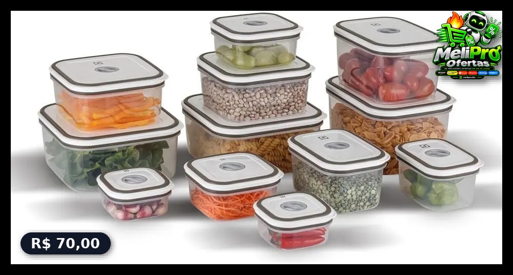 Kit Com 12 Potes Herméticos Plásticos Electrolux