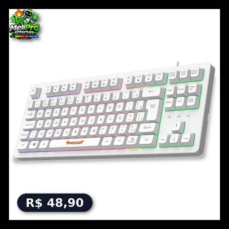 Teclado Gamer TGT M90B Rainbow ABNT2 Branco TGT-M90B-RBW01