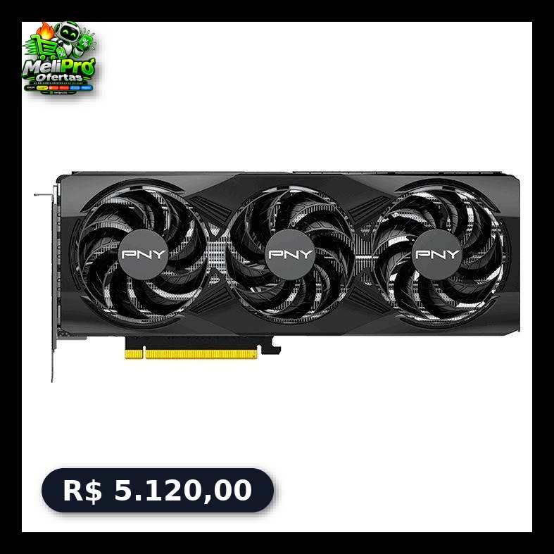 Placa de Video PNY GeForce RTX 5070 OC Triple Fan, 12GB, GDDR7, 192-bit, VCG507012TFXPB1-O