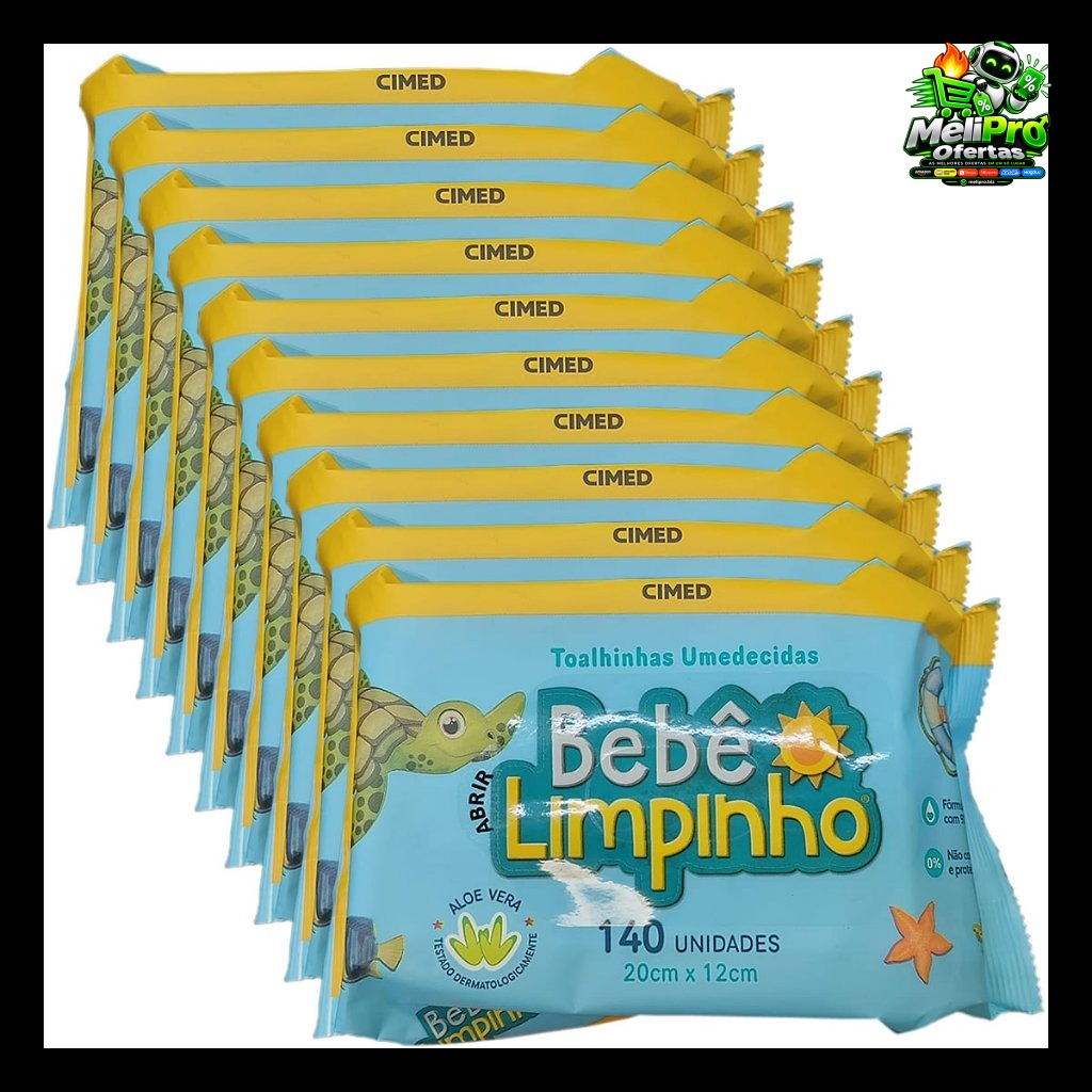 kit 1400 Toalhas Umedecidas Bebê Limpinho