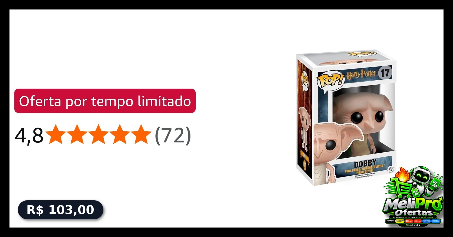 Candide, Funko POP Dobby, Harry Potter - 9 cm