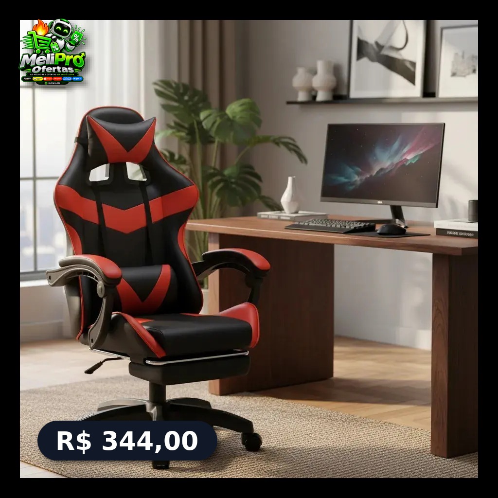 Cadeira De Escritório Gamer Nitro Ergonômica Luvinco - Vermelho