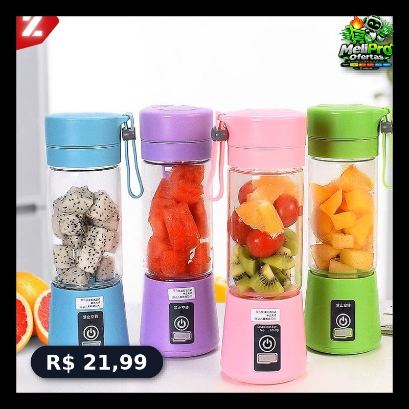 Mini Liquidificador Portátil Shake 6 Laminas + Cabo