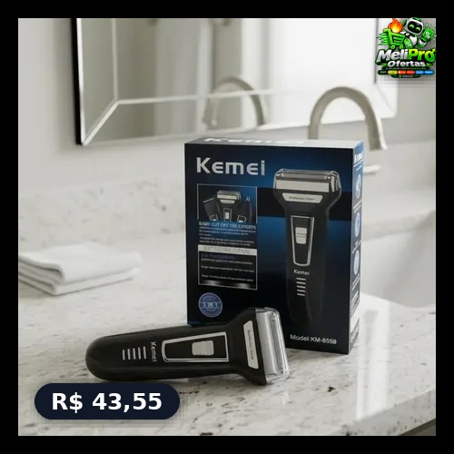 Aparador Barbeador Kemei Recarregável 3 Em 1