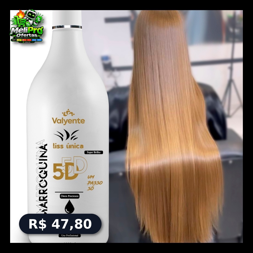 Marroquina Liss única Valyente: Profissional 1000ml | Liso Absurdo Alisa 100% Óleo De Argan