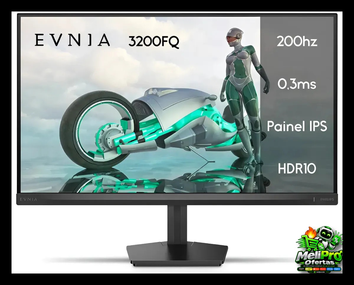Monitor Gamer Phillips de 23.8" Full HD IPS com 200Hz
