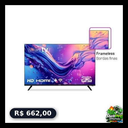 Smart TV HQ 32" HD tela sem Bordas Sistema Android Design Slim HQS32NKHM