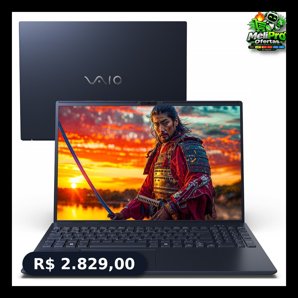 Notebook VAIO FE16 AMD® Ryzen 5-5625U Linux 8GB RAM 256GB SSD 16" IPS WUXGA Antirreflexo - Cinza