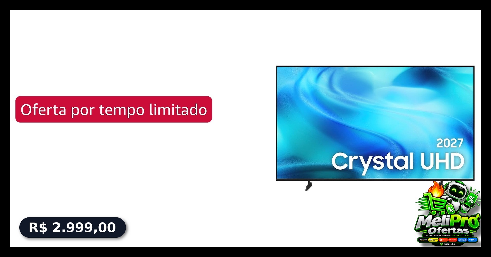 Samsung Smart TV 55" Crystal UHD 4K U8000H 26/2027, Vision AI Companion, Modo Estádio, Xbox Cloud Gaming