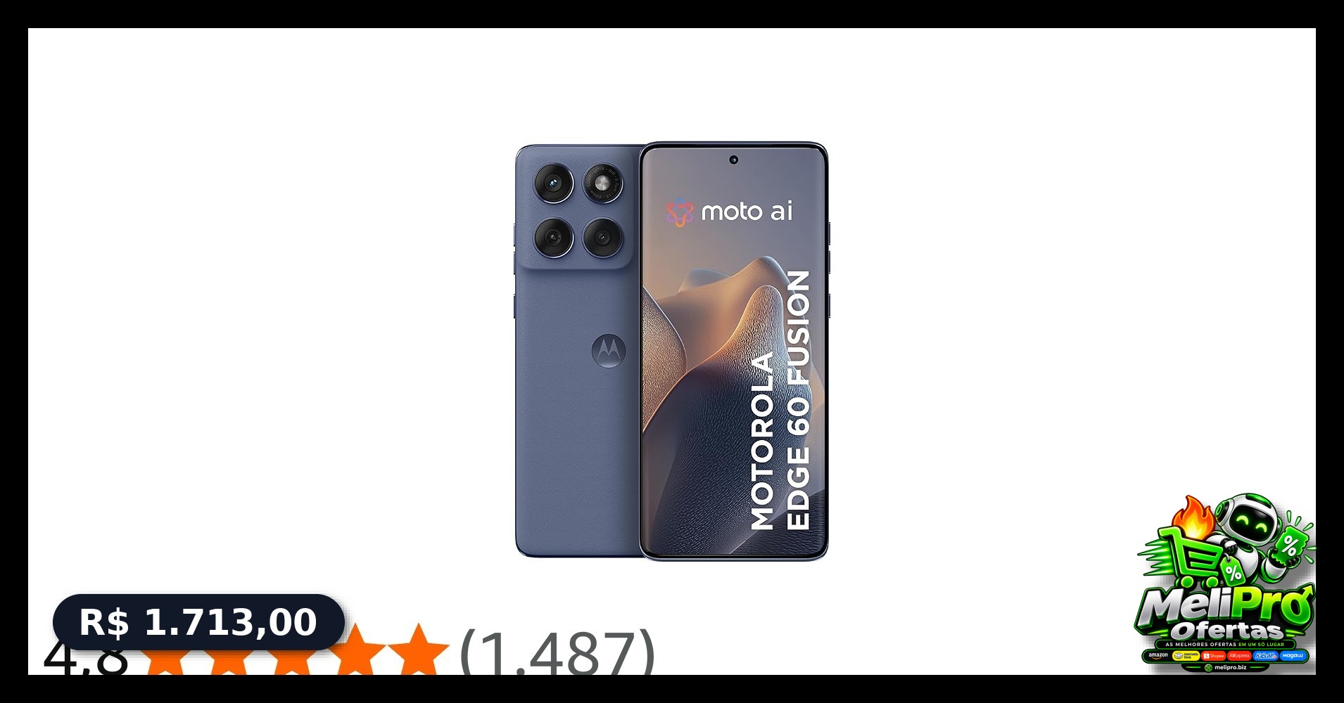 Smartphone Motorola Edge 60 Fusion 5G - 16GB (8GB RAM+8GB Ram Boost) 50MP Sony AI Camera IP68 NFC - Cinza