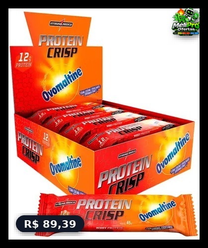 12 Unids. Barra de Proteína Integralmedica Crisp Bar 45g Ovomaltine