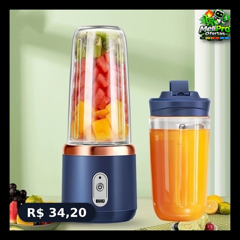 400ML 6 Lâminas Espremedor Elétrico Mini Liquidificador Portátil