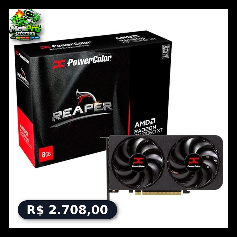 Placa de Video PowerColor Radeon RX 9060 XT Reaper 8GB GDDR6