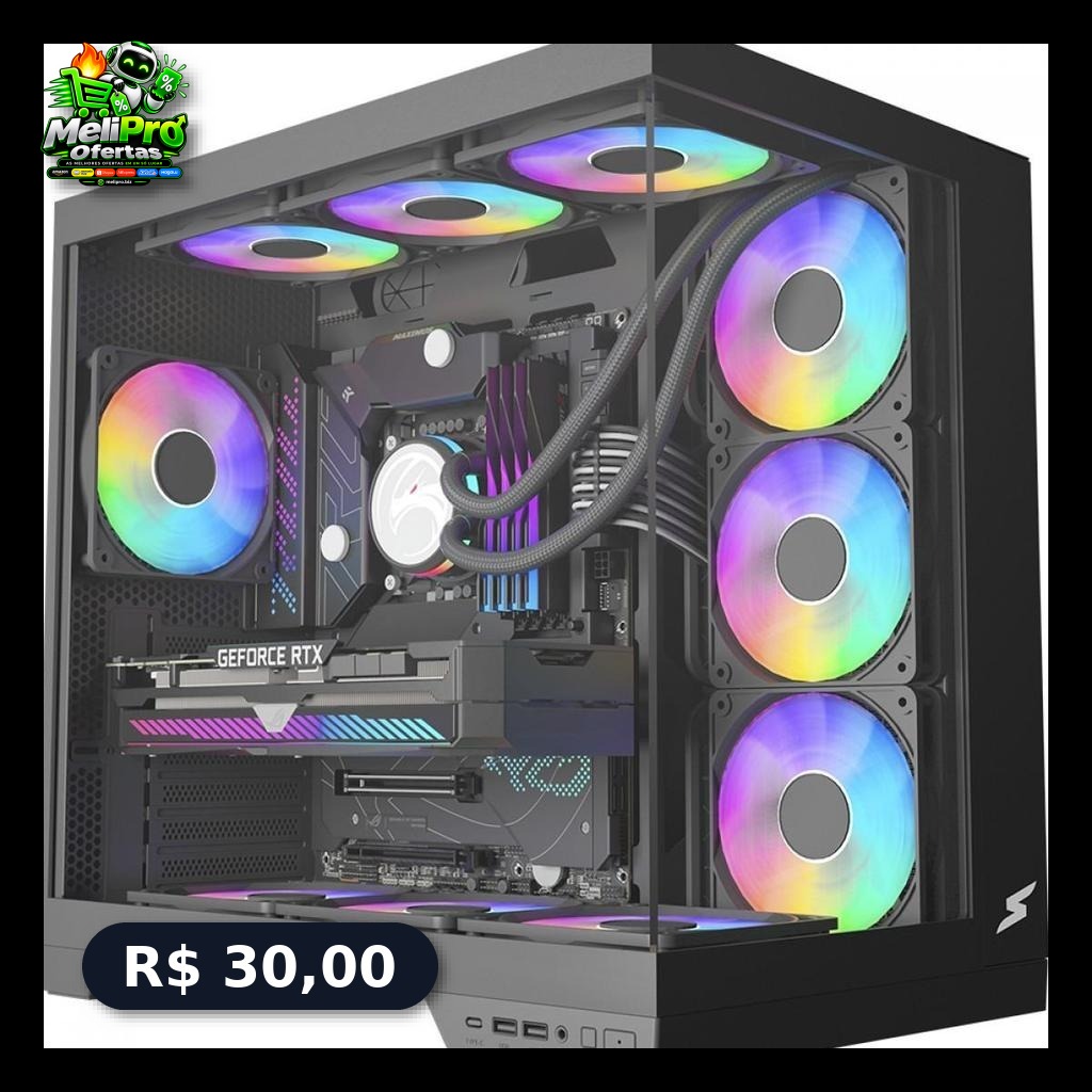 Gabinete Gamer SuperFrame Vhagar, ATX, Preto
