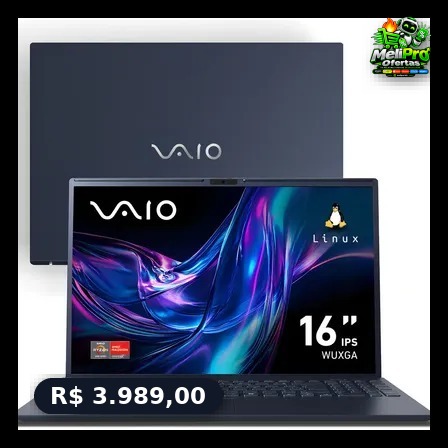 BAIXOU MAIS! Notebook Vaio Fe16 Amd Ryzen 7-5825u Linux 16gb RAM 512gb Ssd Wi-Fi 6 Tela 16" Ips Wuxga Antirreflexo Cinza